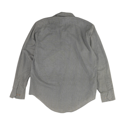 Vintage Gray Abstract Long Sleeve Button Down