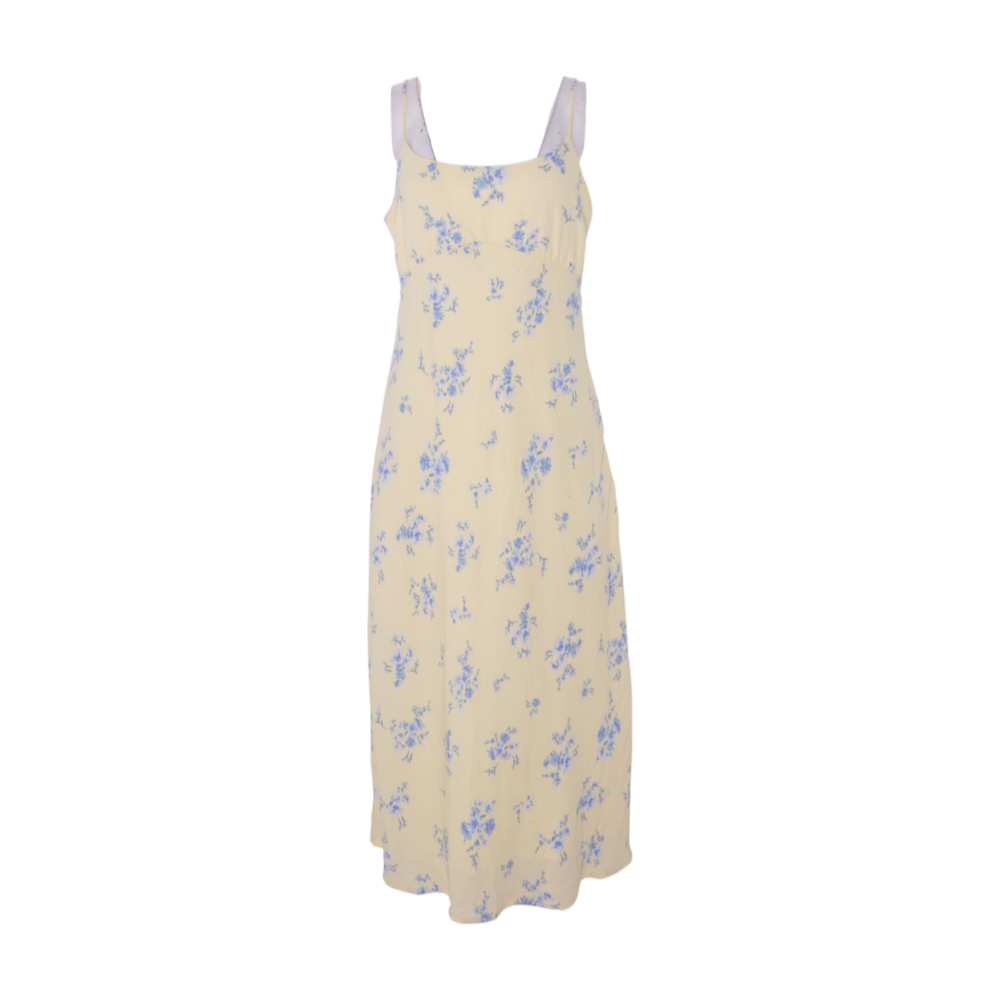 Yellow Floral Midi Dress