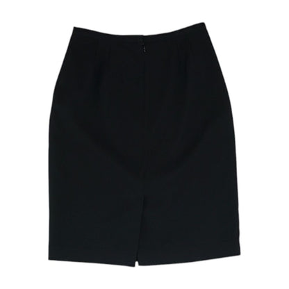 Black Solid Midi Skirt