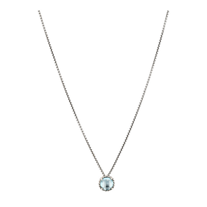 2 1/2 ctw Sterling Silver Topaz Pendant Necklace
