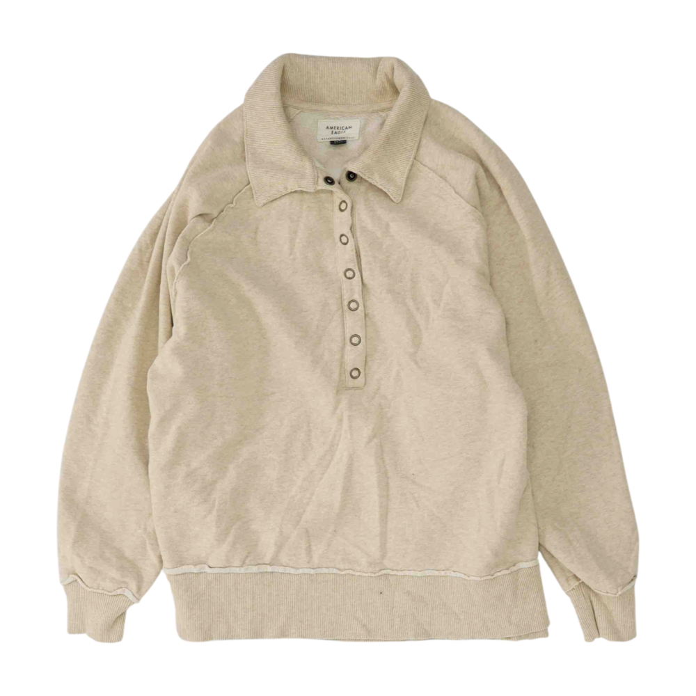 Beige Solid Sweatshirt Pullover