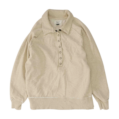 Beige Solid Sweatshirt Pullover
