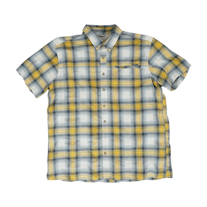 Yellow Tall Plaid Short Sleeve Button Down