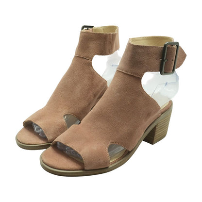 Mauve Block Heel Sandals