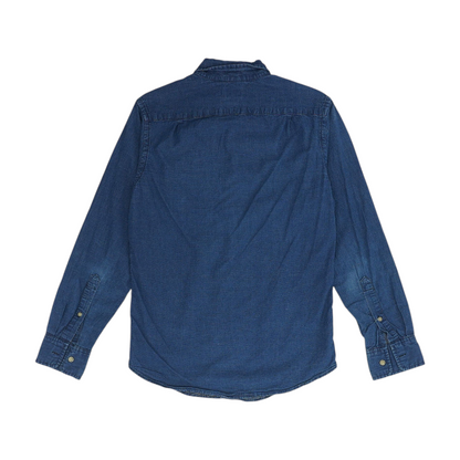 Blue Polka Dot Long Sleeve Button Down