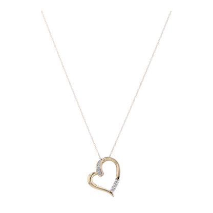 10K White Gold Diamond Pendant Necklace