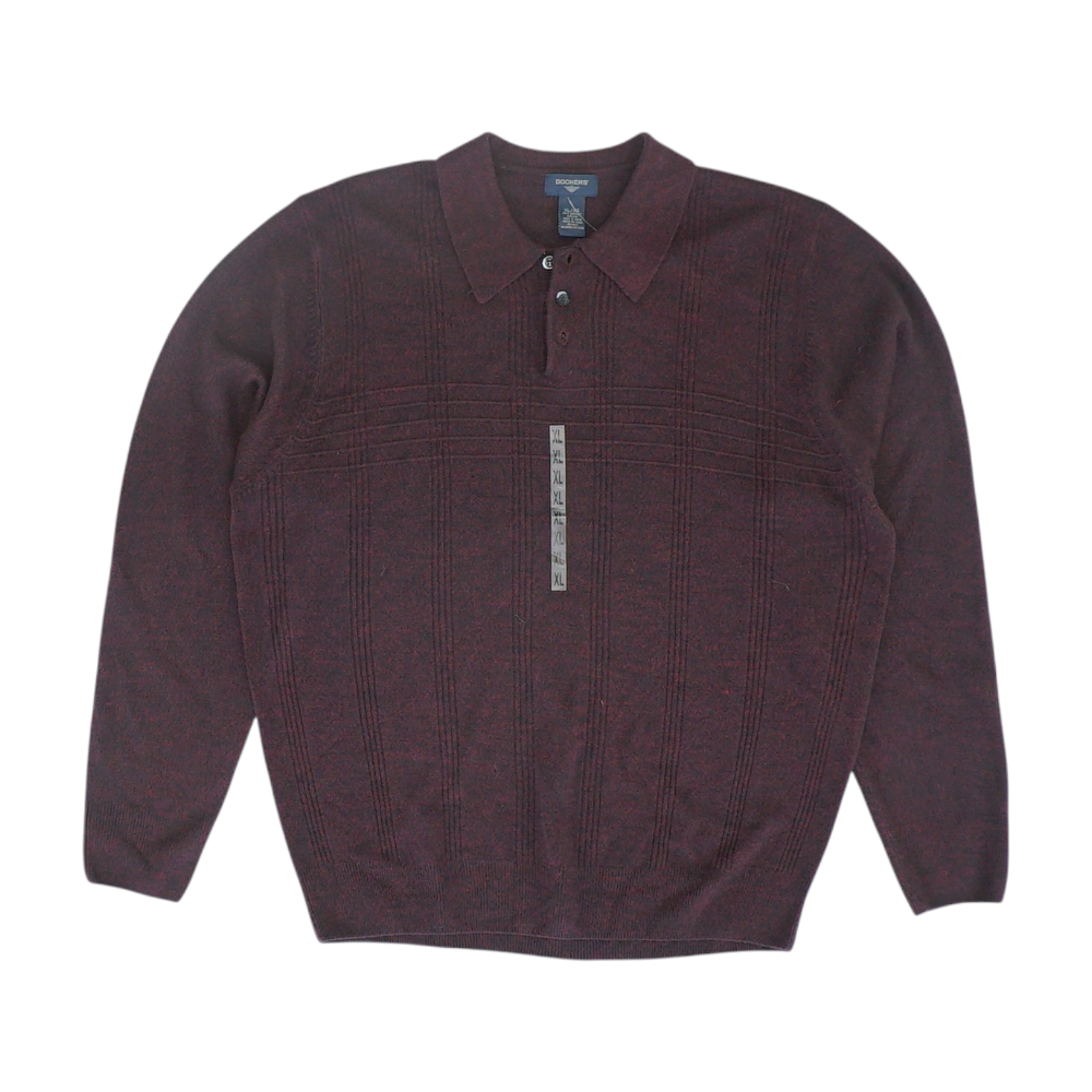 Maroon Solid 1/4 Zip Sweater