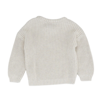 Beige Graphic Pullover Sweater