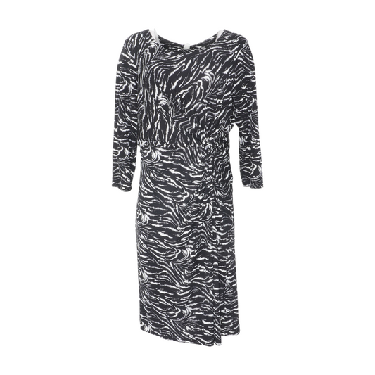Black Plus Animal Print Midi Dress