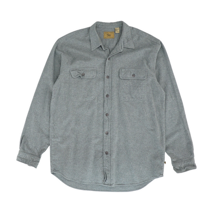 Gray Solid Flannel Button Down