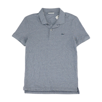 Blue Solid Short Sleeve Polo