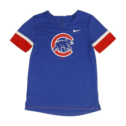 Blue Graphic V Neck T-Shirt
