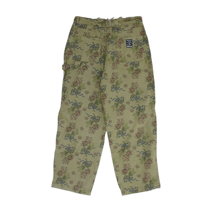 Green Floral Wide Leg Jeans