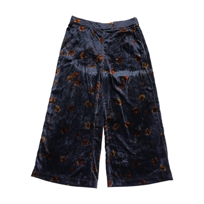 Navy Floral Wide Leg Pants