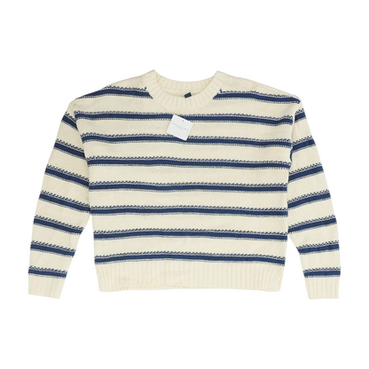 Beige Striped Pullover Sweater
