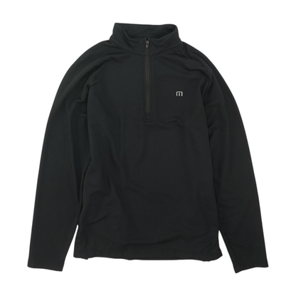 Black Solid 1/4 Zip Pullover