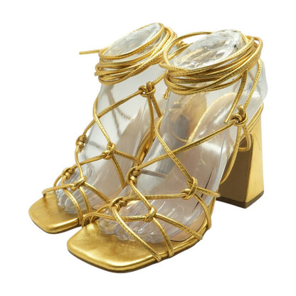 Gold Block Heels