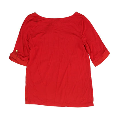 Red Solid Knit Top