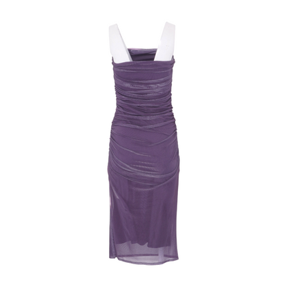 Purple Abstract Midi Dress