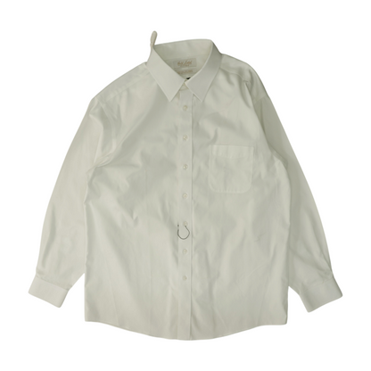 White Solid Long Sleeve Button Down