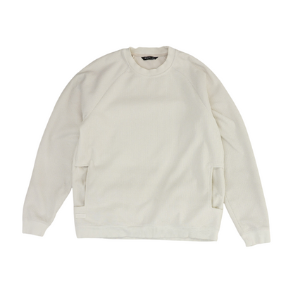 White Solid Sweatshirt Pullover