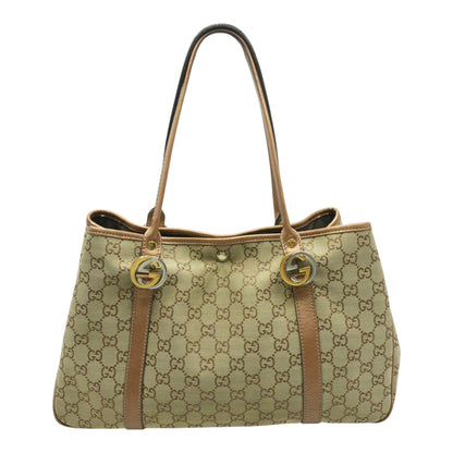 Beige GG Canvas Twins Tote Handbag