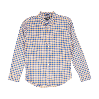 Orange Check Long Sleeve Button Down