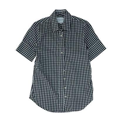 Black Check Button Down