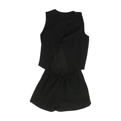 Black Solid Romper