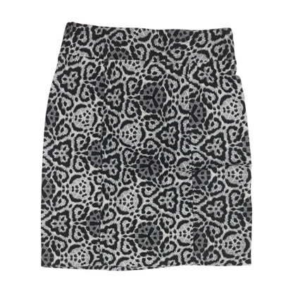 Gray Geometric Midi Skirt