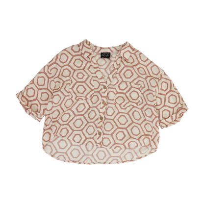 Beige Abstract Blouse