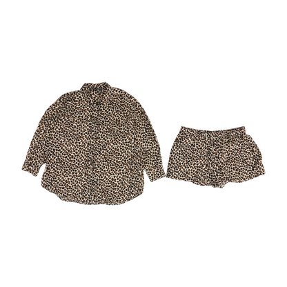 Beige Animal Print Pajama Set