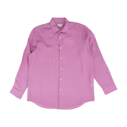 Pink Solid Long Sleeve Button Down