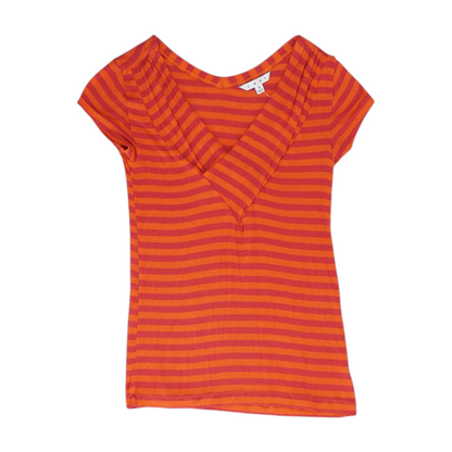 Orange Striped Blouse