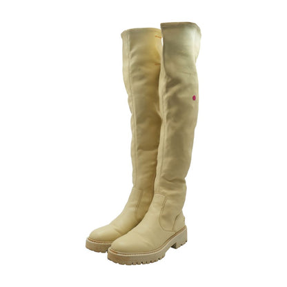 Beige Over The Knee Boots