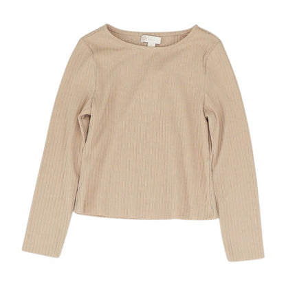 Pink Solid Crewneck Knit Top