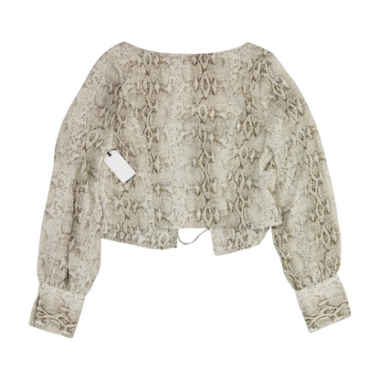 Gray Animal Print Blouse