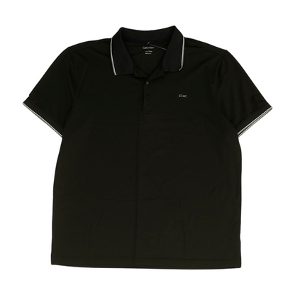 Black Solid Short Sleeve Polo