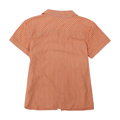 Orange Striped Button Down