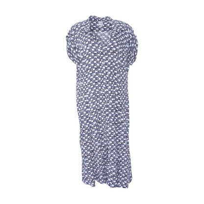 White Plus Check Midi Dress