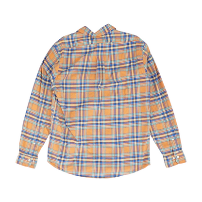 Orange Plaid Flannel Button Down