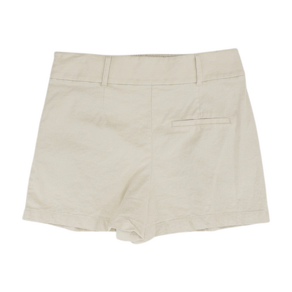 Beige Solid Shorts