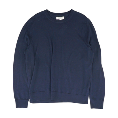 Navy Solid Pullover Sweater