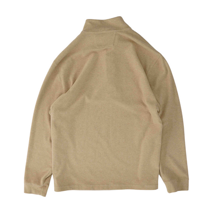 Tan Striped 1/4 Zip Pullover