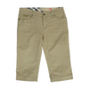 Khaki Solid Chino Capris
