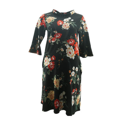Black Floral Maternity Mini Dress