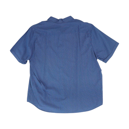 Blue Big & Tall Geometric Short Sleeve Button Down