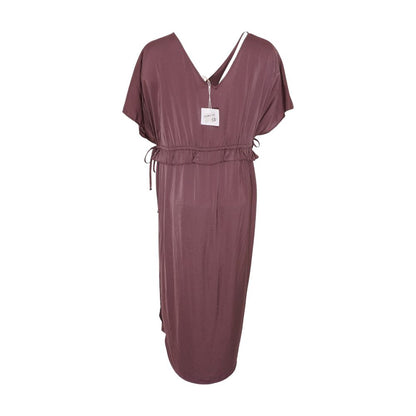 Purple Maternity Midi Dress