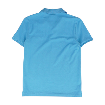 Blue Solid Short Sleeve Polo