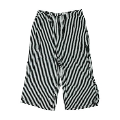 Black Striped Casual Capris